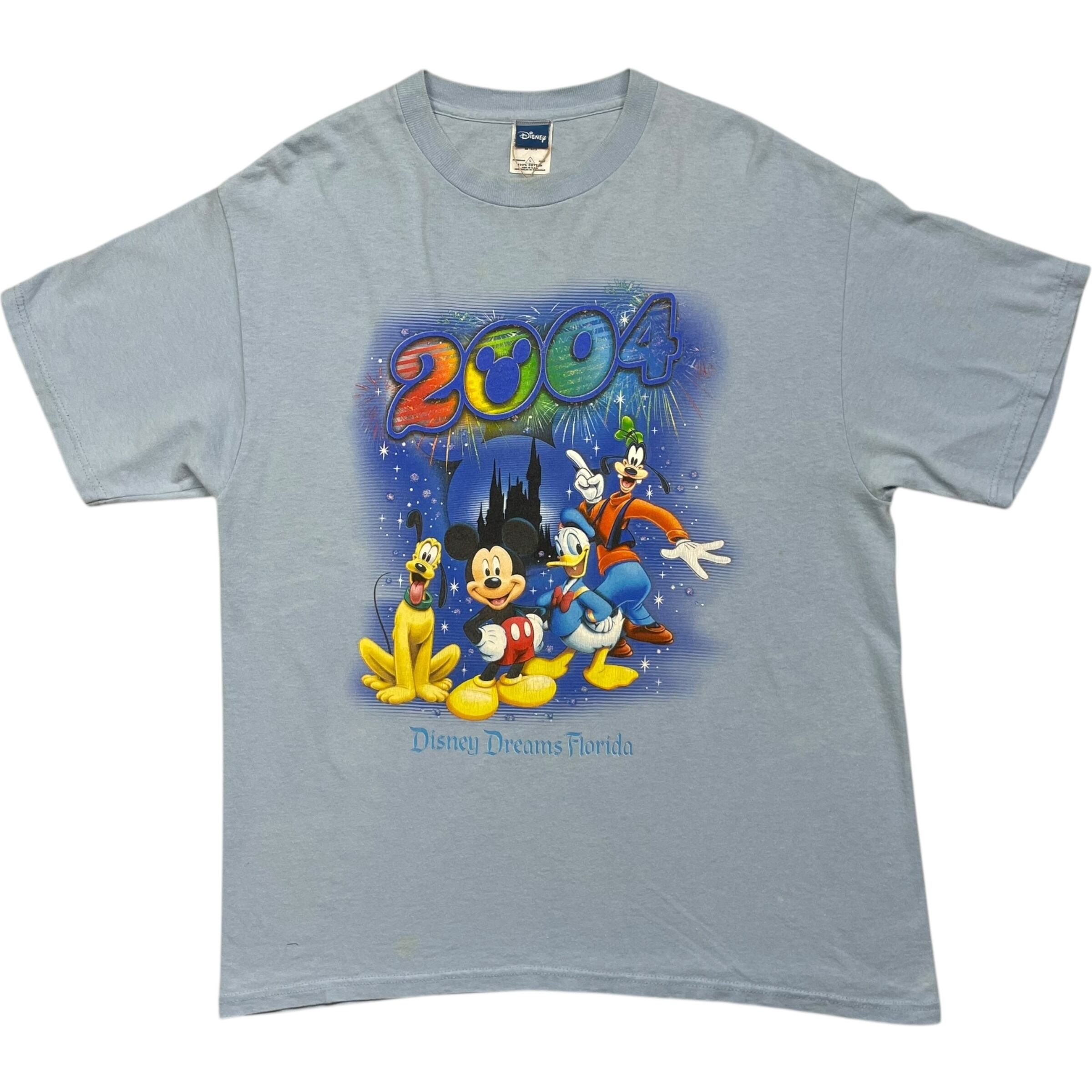 《L》 Disney ディズニー Tシャツ ミッキーマウス プリント ライトブルー no.7609