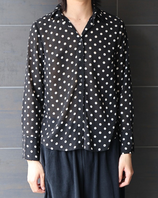 Polka dot sheer shirt