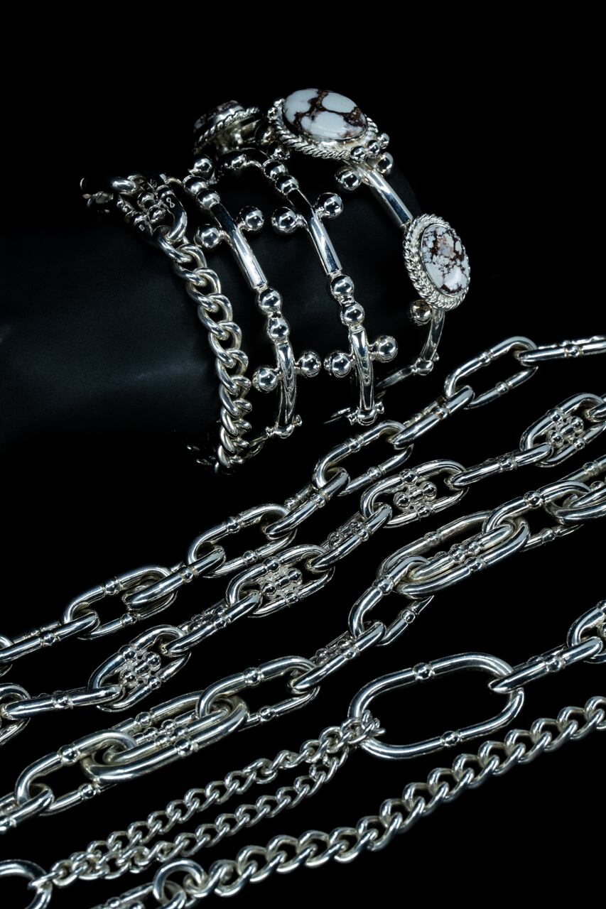 BN-112 BP chain link Bracelet(cross)(10コマ) | WAKAN SILVER SMITH