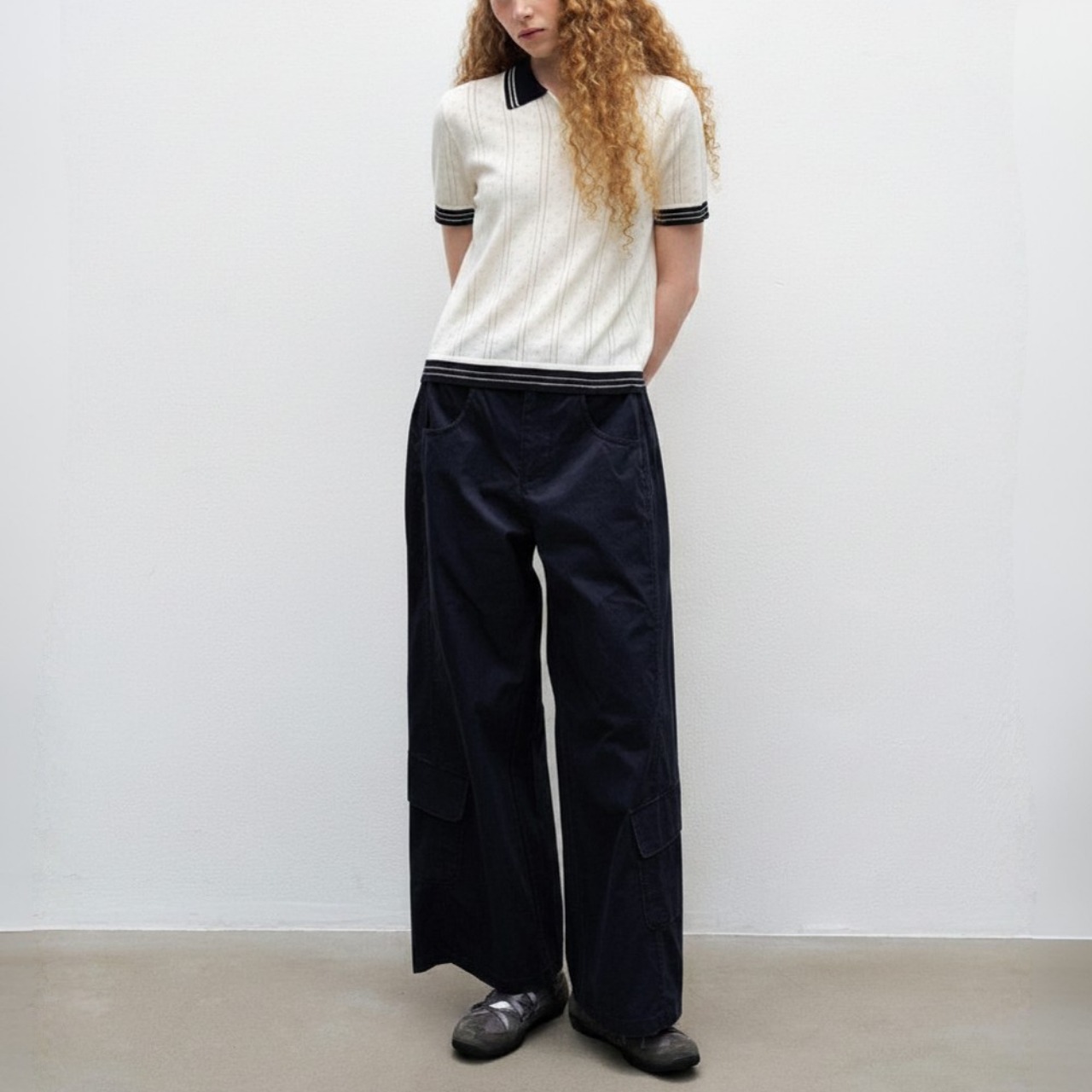 Ligne Contrast Knit Polo F0683