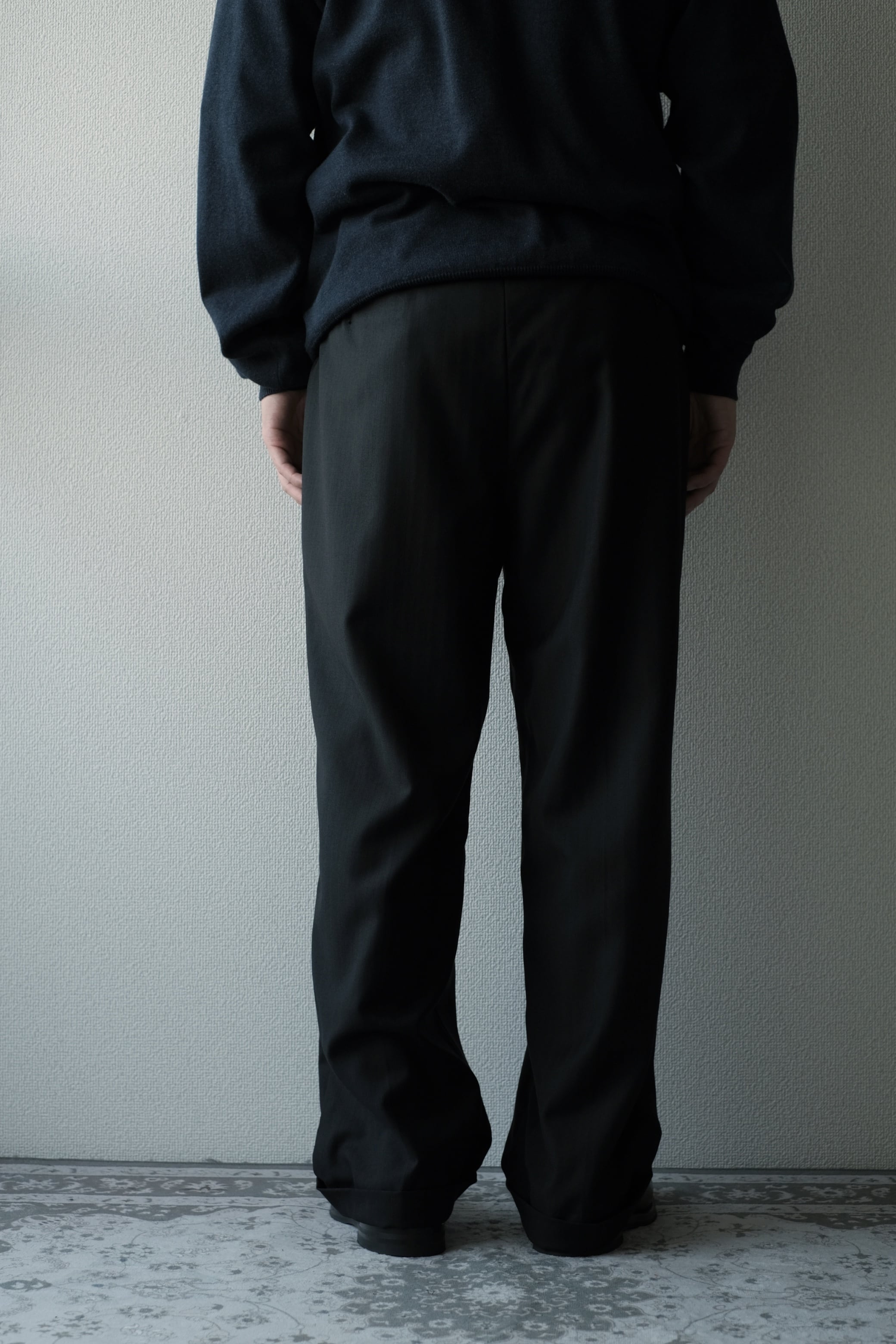 Zanella】Two-tuck Slacks Black 36 Made in Italy | RE:FOUND