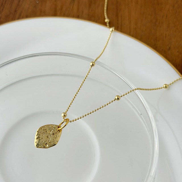 Gold Coating リーフ シェイプ ネックレス