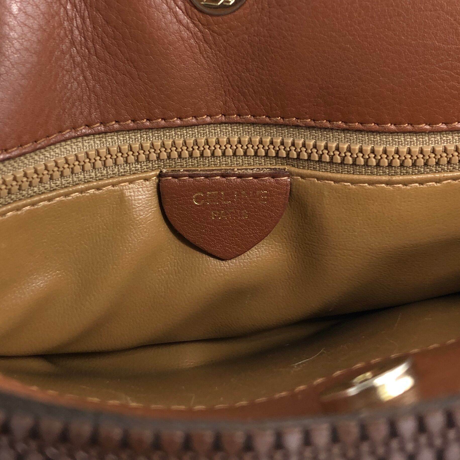 CELINE セリーヌ ショルダーバッグ ブラウン ブラゾン レザー vintage
