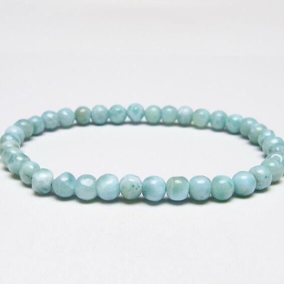 ラリマー ブレスレット 5mm メール便可 一点物 111-50855