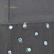 社交ダンス 衣装 ラテン ドレス ワンピース 黒 青 ブルー デモ 競技 透け感 軽い 薄い パーティ 発表会 ブラック系 ブルー系 スリット おしゃれ 動きやすい 軽量 エレガント 女性用 競技用衣装 フォーマル