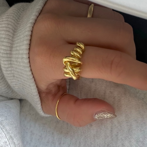 S925 Loop gold ring (R14)