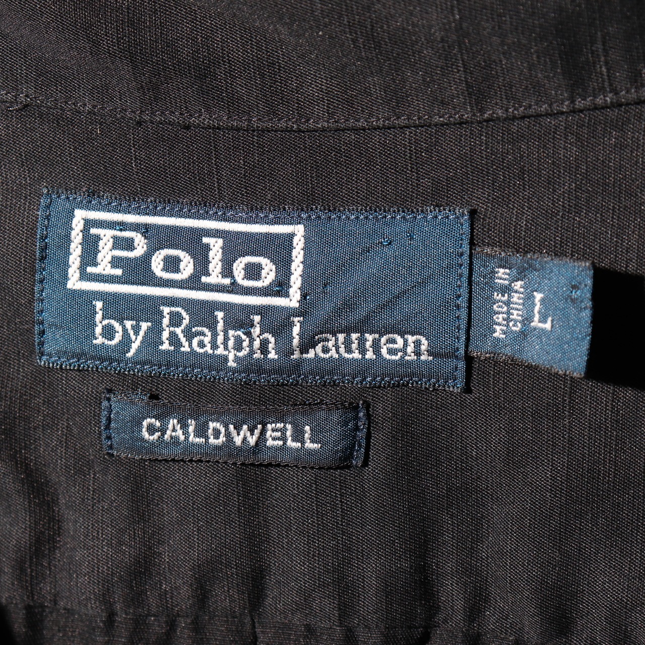 極美品 L 黒 caldwell 半袖開襟シャツ ポロラルフローレン ブラック polo ralph lauren