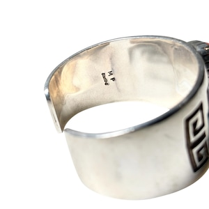 Navajo MICHAEL PERRY overlay & inlay silver bangle
