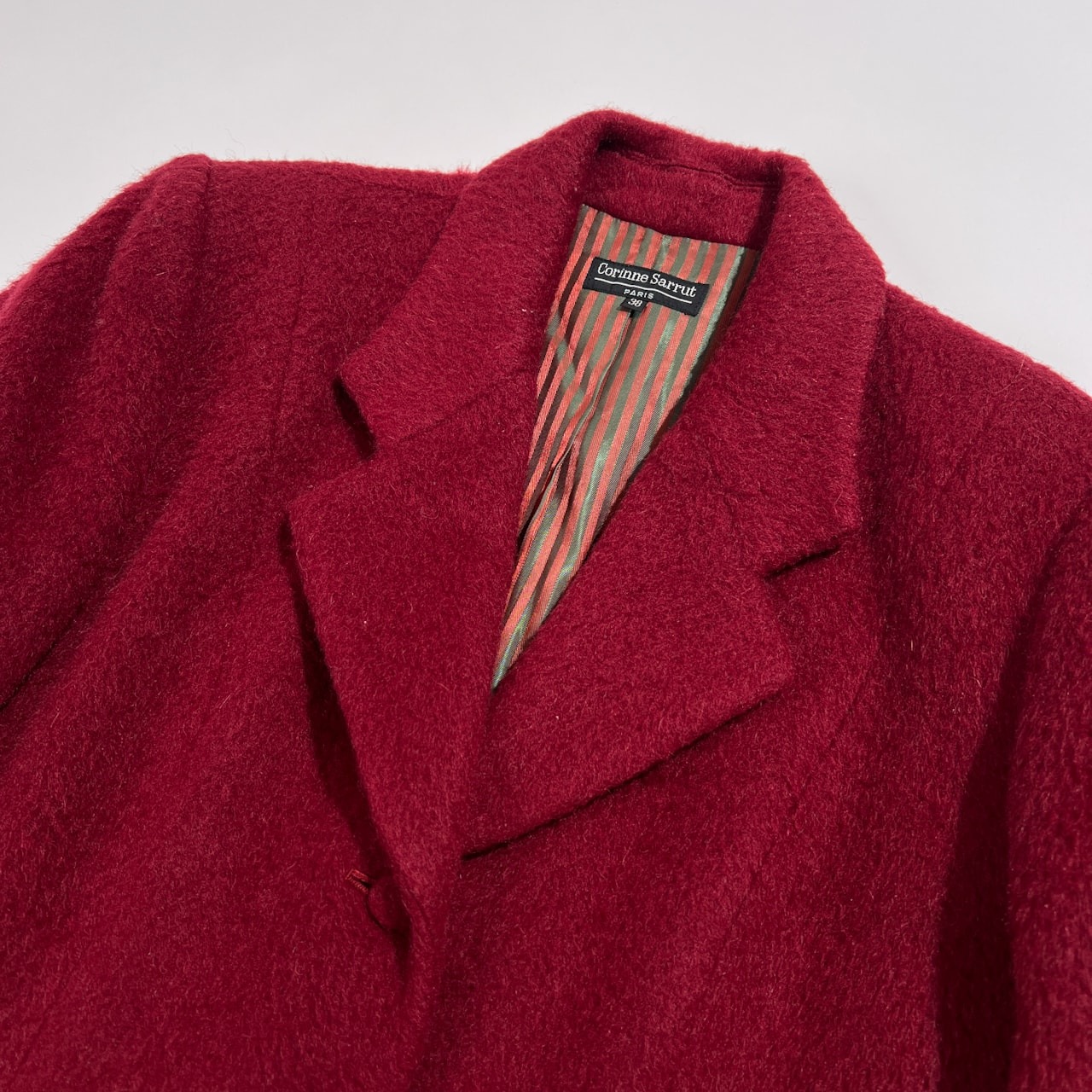 Corinne Sarrut コリンヌサルー アンゴラ混 ウール ロング コート サイズ 38 /ボルドー系 トゥモローランド 日本製