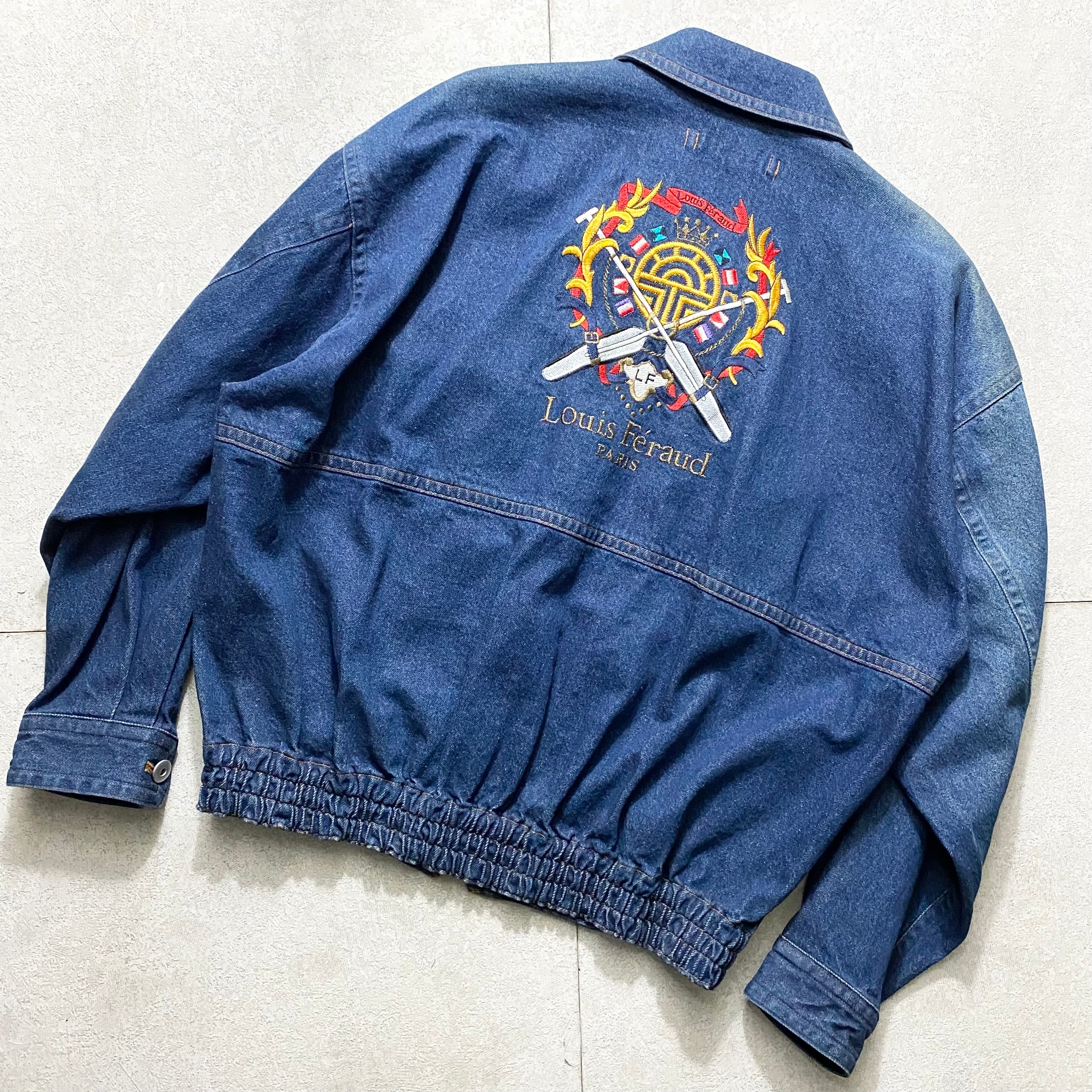 old LOUIS FERAUD logo embroidery denim blouson | NOIR ONLINE