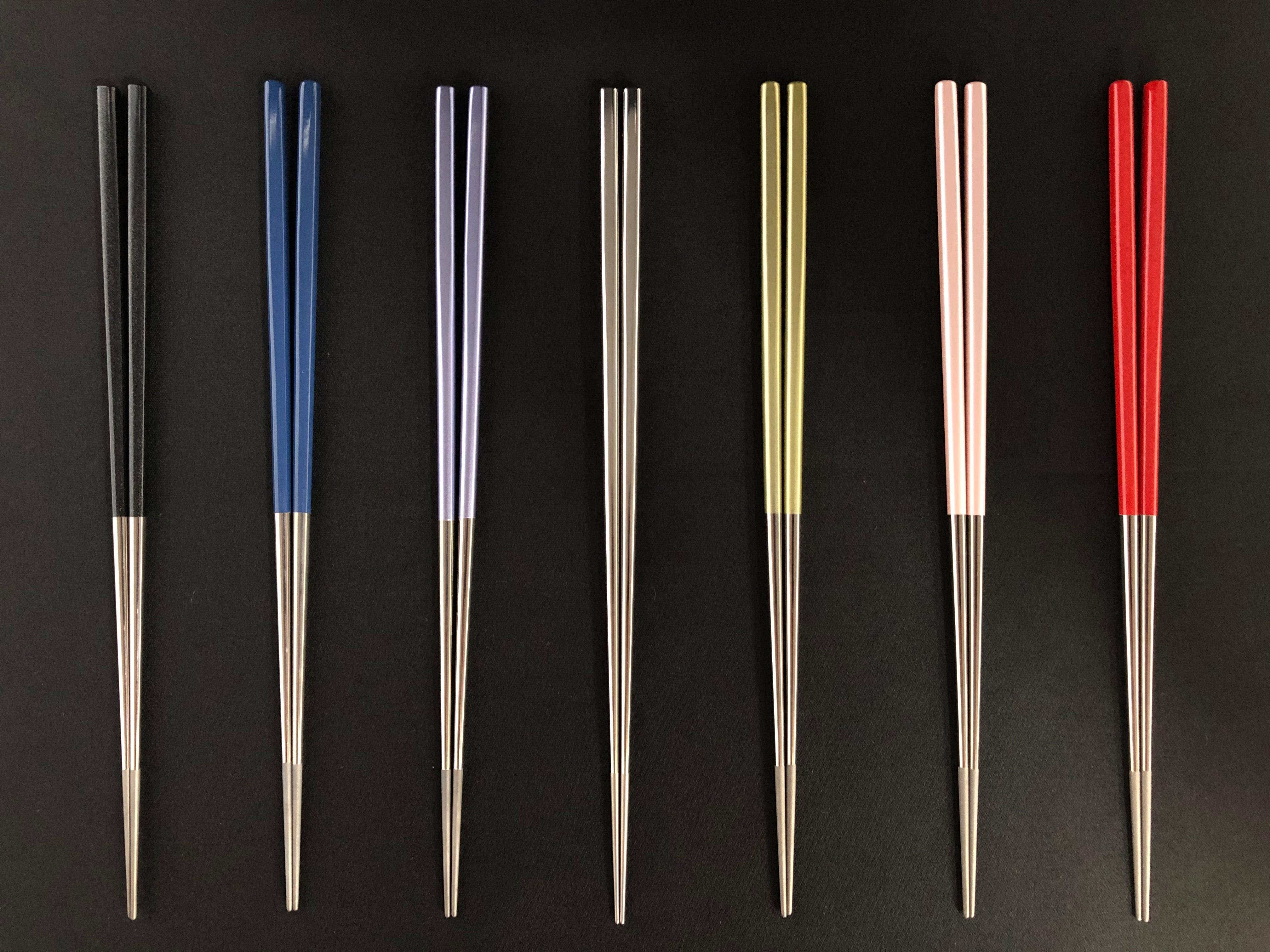 日本製 チタン箸（塗装）つや有り【桐箱付き、贈り物やキャンプ用にも