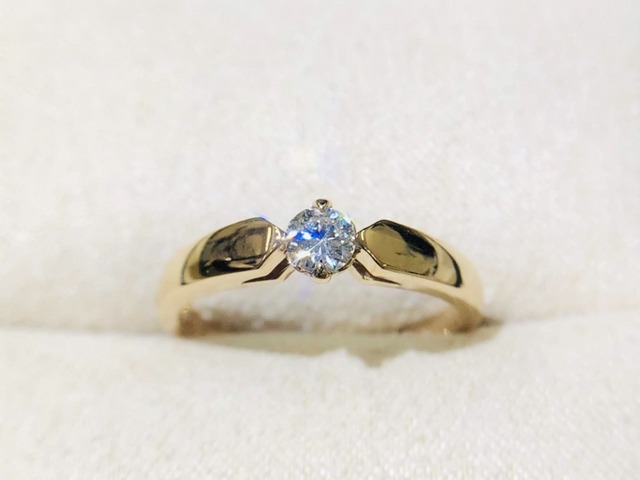 K18PG 0.2ct ダイヤリング
