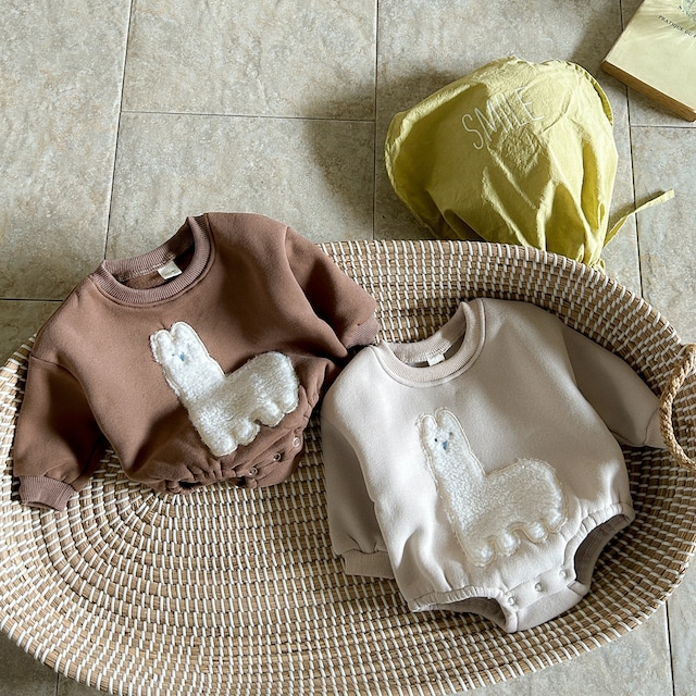 【冬作】羊柄 ロンパース