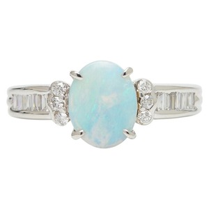 Pt900 プラチナ オパール0.79ct ダイヤ0.33ct リング 指輪 レディース 11.5号 【中古】