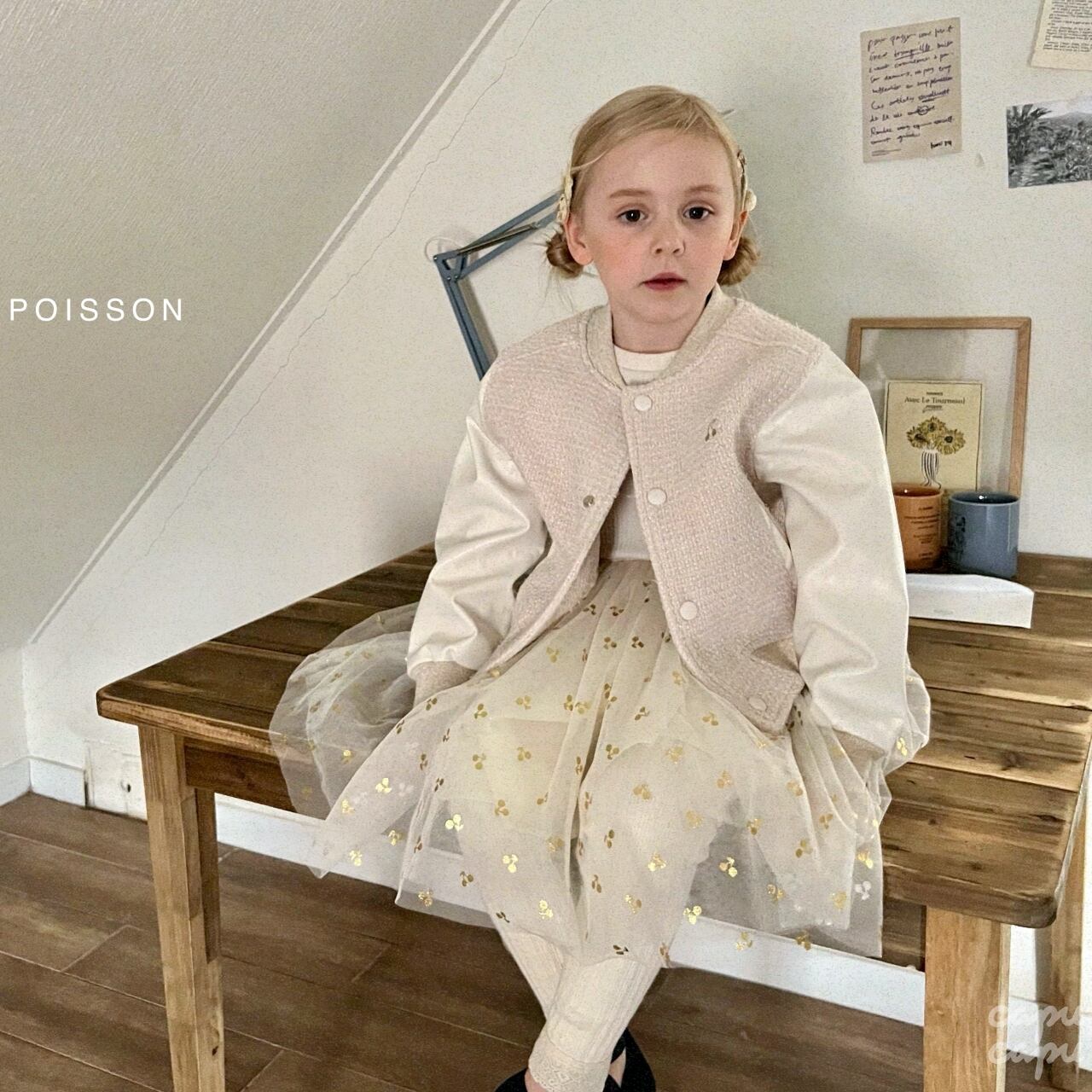 «sold out»«poisson» プアンバーシティジャケット