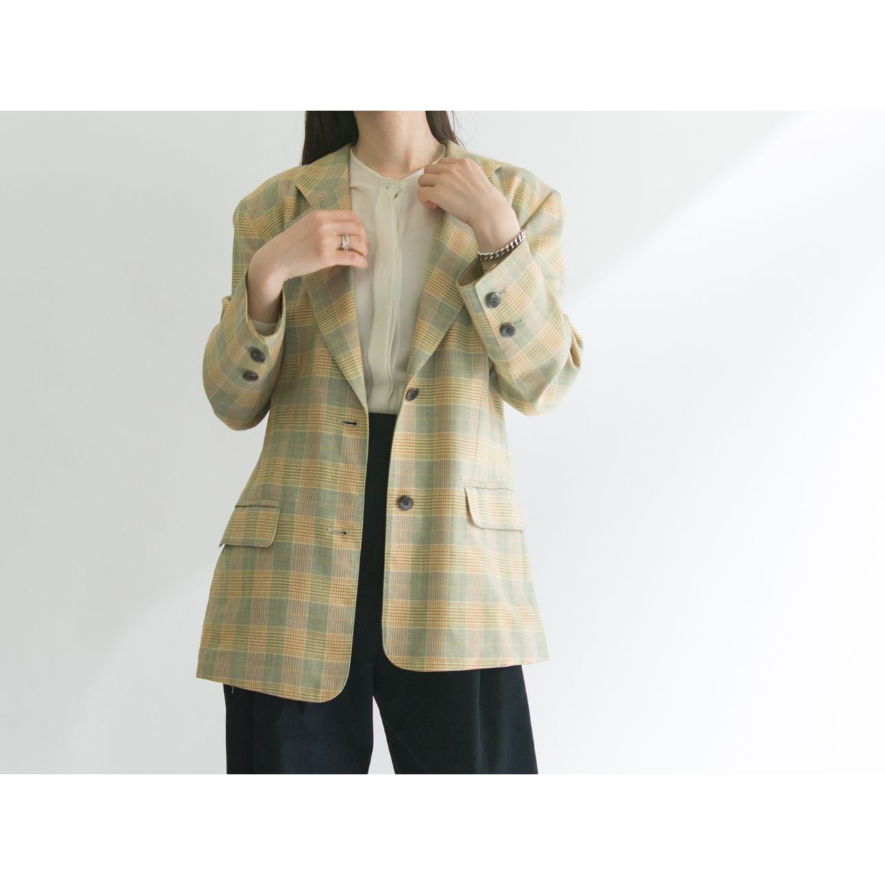 Christian Dior SPORTS】Wool-silk check pattern tailored jacket