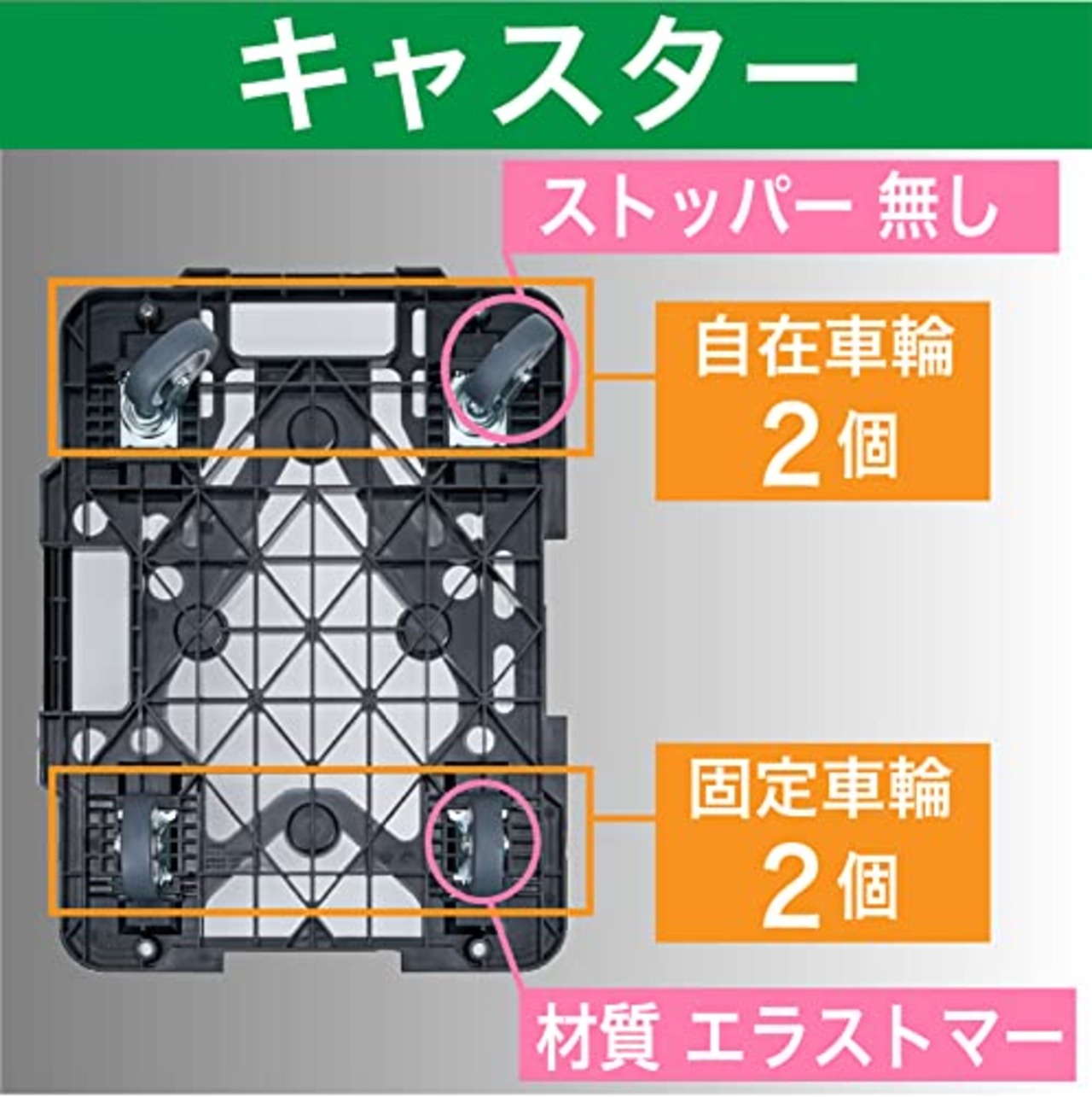 トラスコ中山(TRUSCO) 平台車 軽量 ルートバンメッシュタイプ 連結·スタッキング可能 ブラック 515×385mm 荷重100kg MPK-500-BK