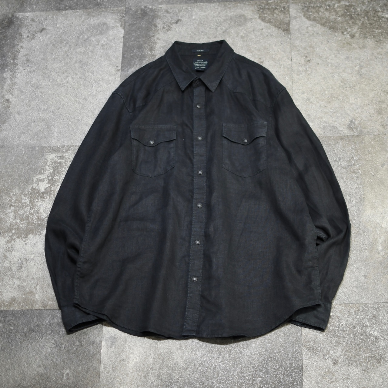 black linen design western shirt