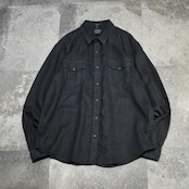 black linen design western shirt