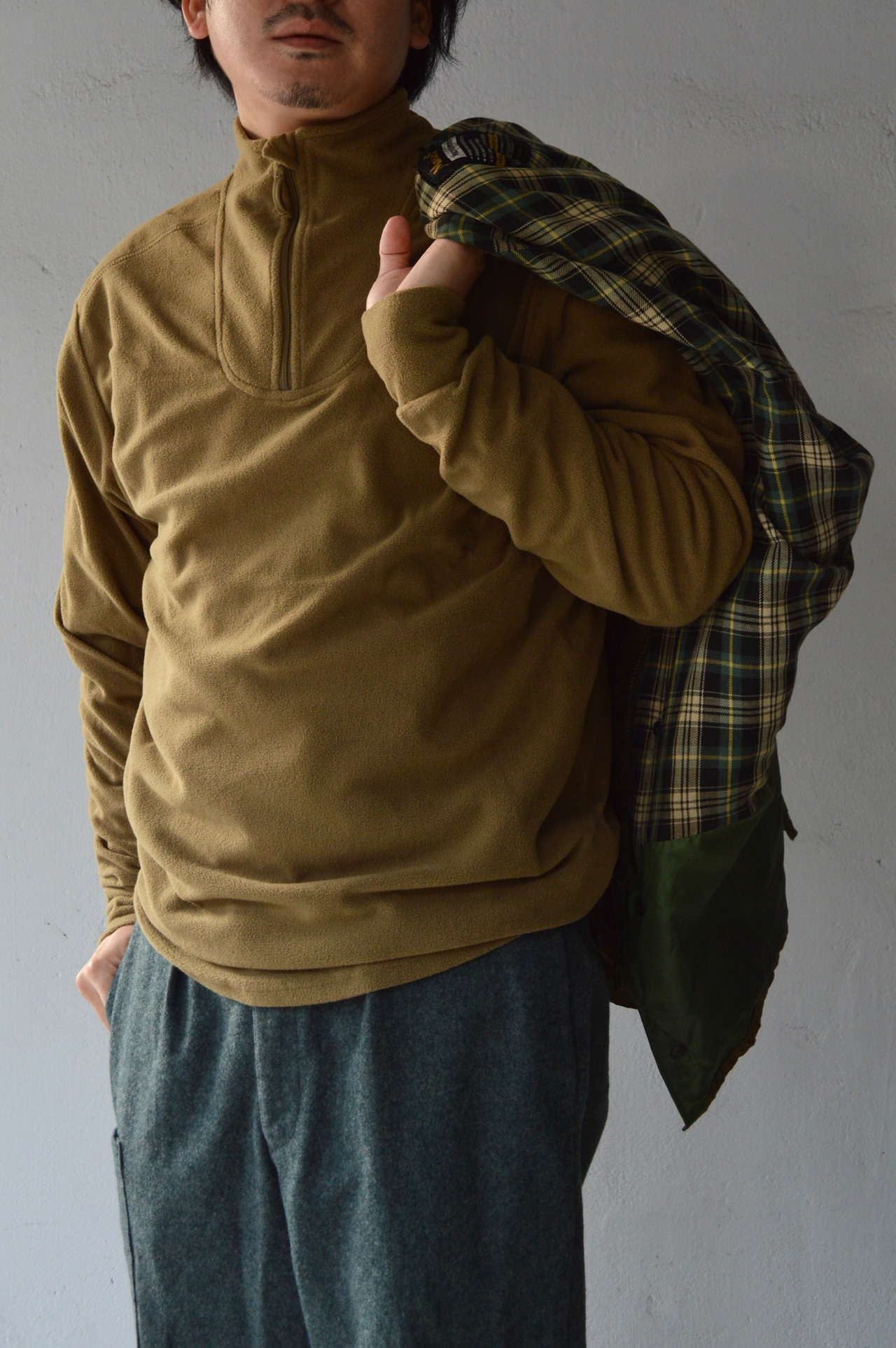 PCS (Personal Clothing System) BRITISH ARMY Dead Stock "COMBAT UNDER SH FLEECE PCS" イギリス軍 デッドストック フリースサーマルシャツ ハーフジップ