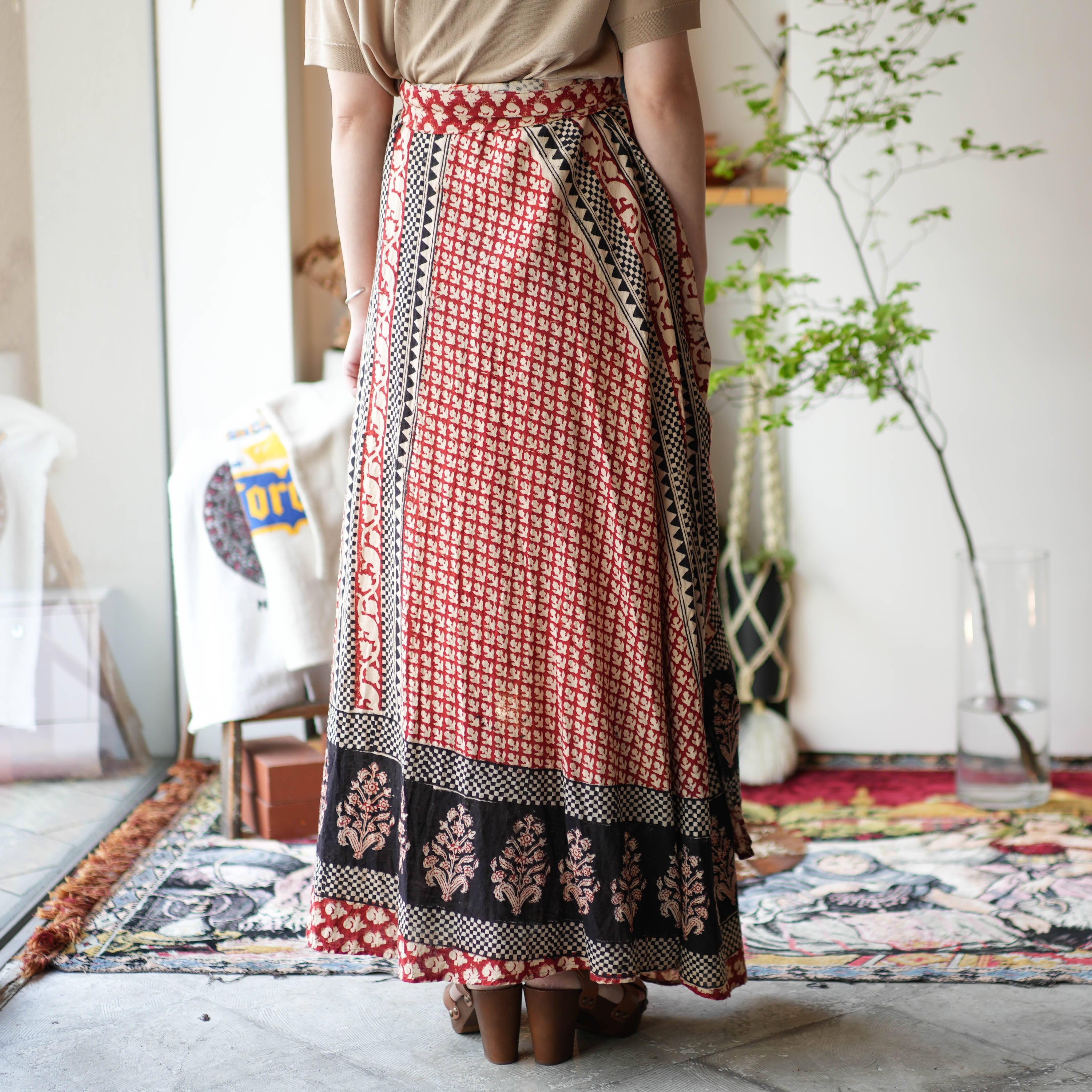 Marimekko ♡ ビンテージ ラップスカートのパターン-
