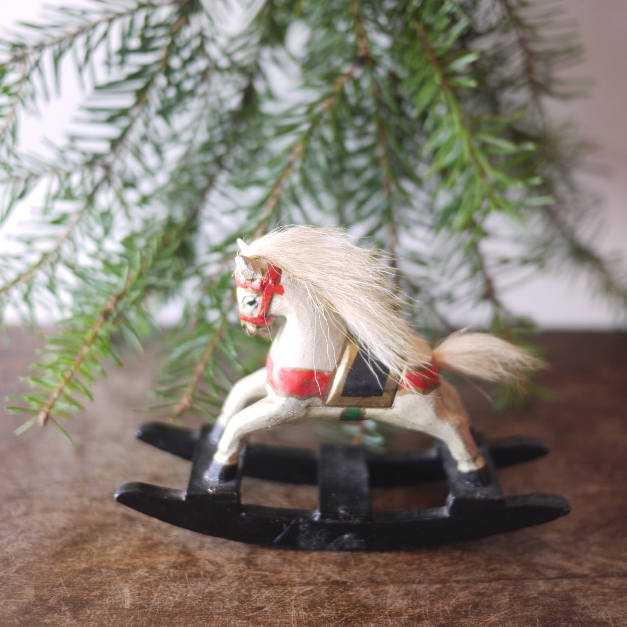 木馬オーナメント 白馬ロッキングホース