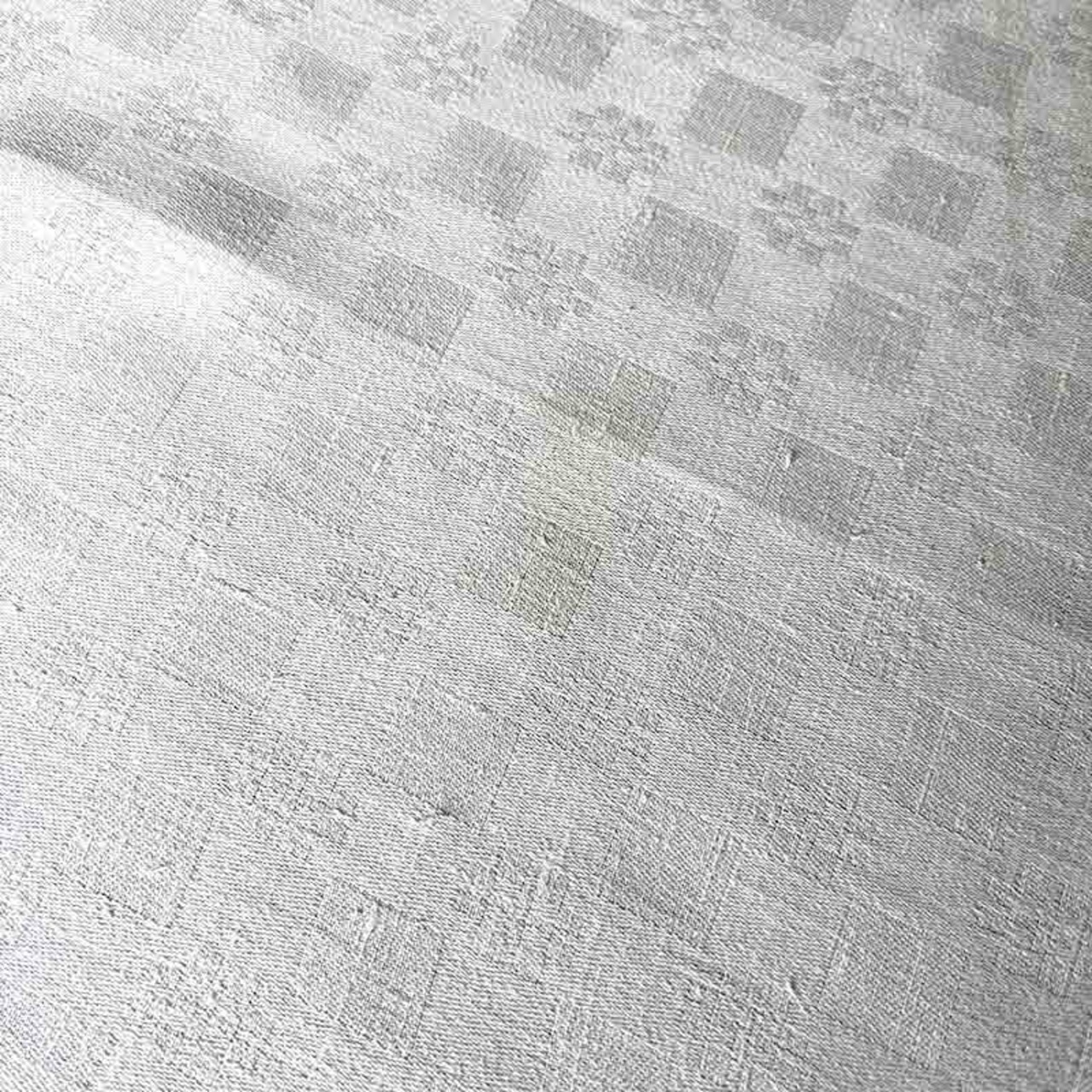 テーブルクロス　白ダマスク織　モノグラムSR　白糸刺繍　大型クロス 12clec16-1