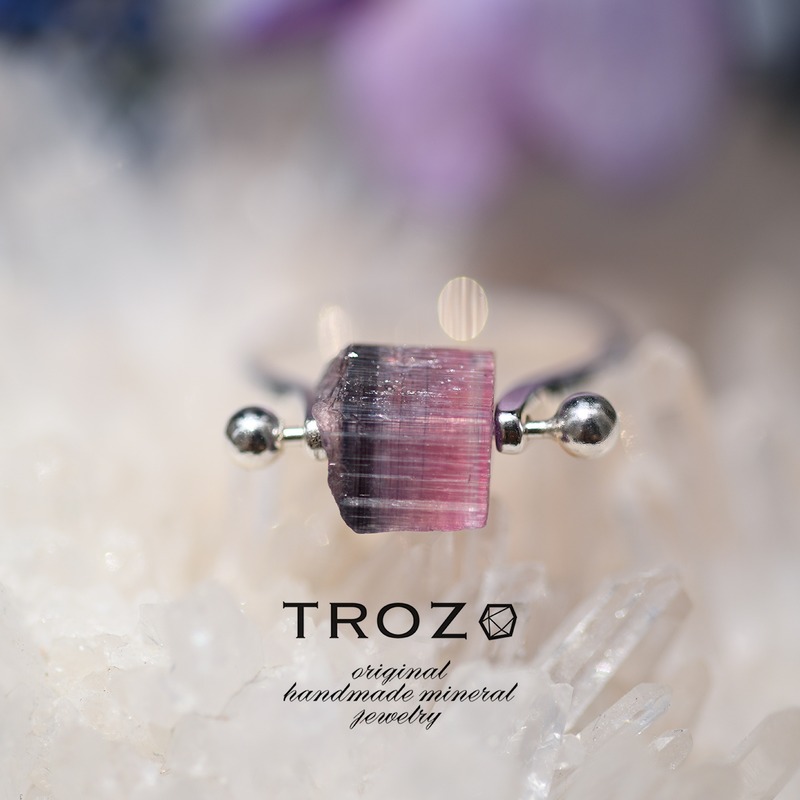 トルマリン 【013 Mistic Bloom Collection】 トルマリン 鉱物原石 シルバー925 リング 指輪 天然石 アクセサリー (No.3626)