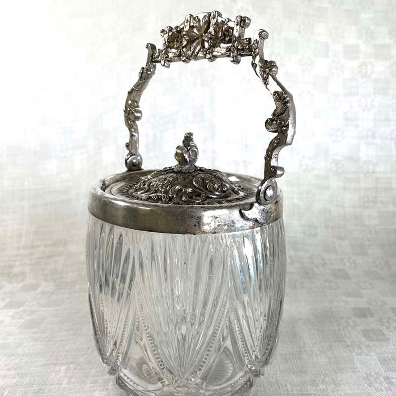 ビスケットジャー　クッキージャー　ロカイユ　ガラスポット 12OTdg12