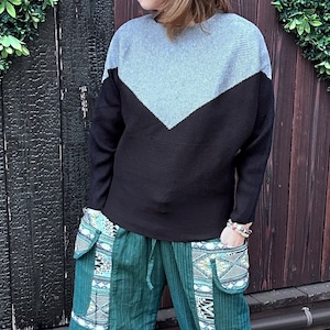 バイカラーニット