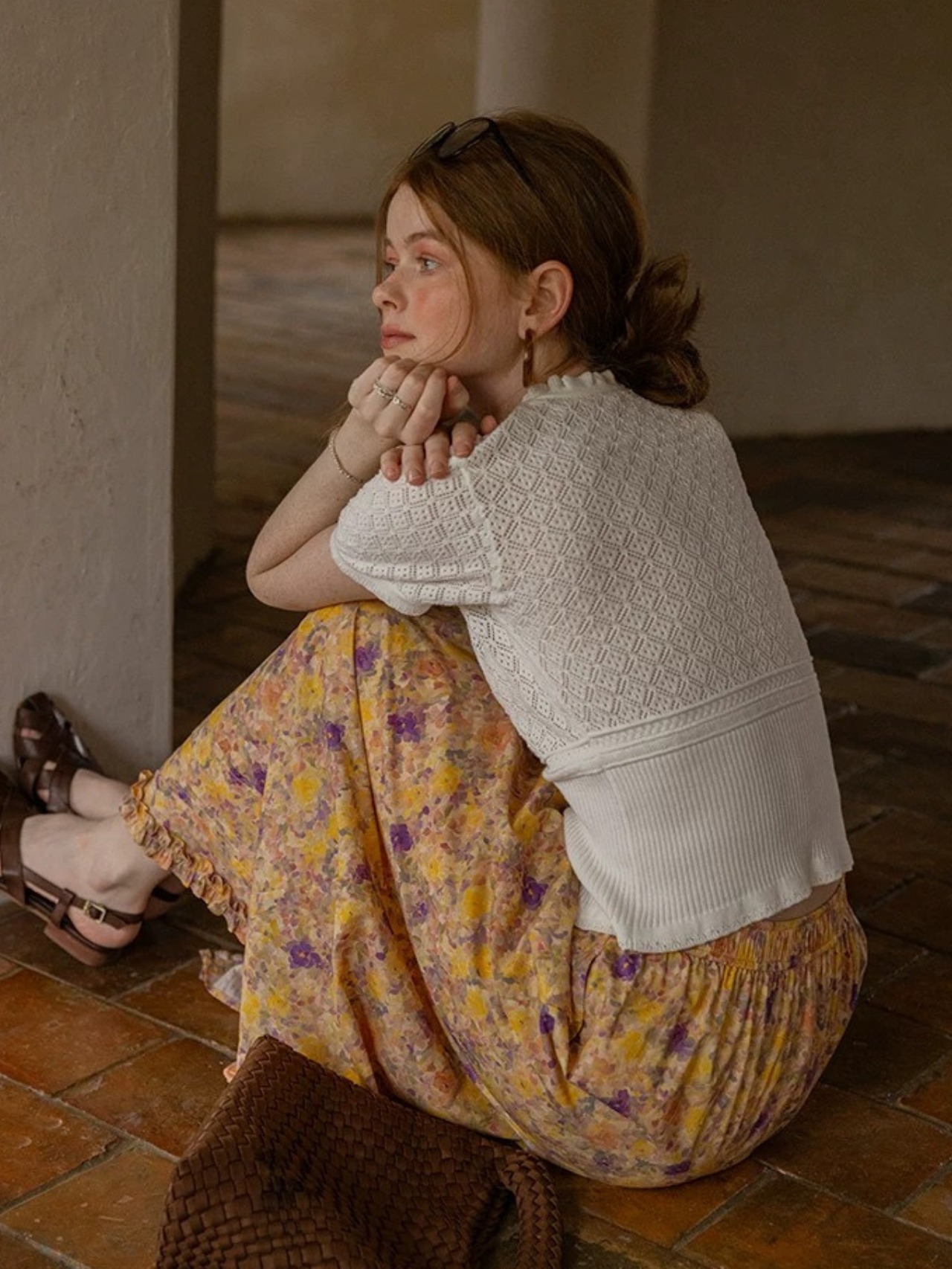 Losange Lace Knit Cardigan F0775