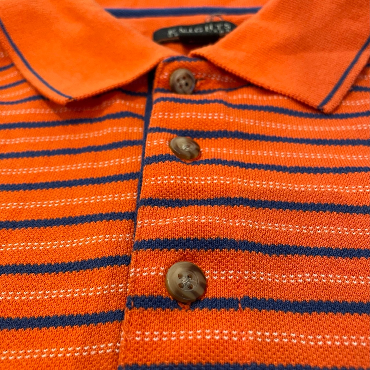 【KNIGHTS SPORTSWEAR】ビッグサイズ ポロシャツ XL ボーダー オレンジ US古着 アメリカ古着