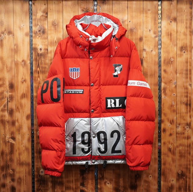 ralphlauren 1992 winter stadium ダウンジャケット S/赤 ラルフローレン ウィンター スタジアム コレクション pwing ウイングフット