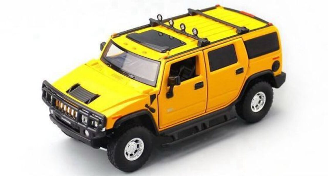 1/32 ハマー HUMMER H2 高級SUV 黄色 イエロー ミニカー ダイキャスト 