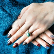Karen silver , wavy ball ring