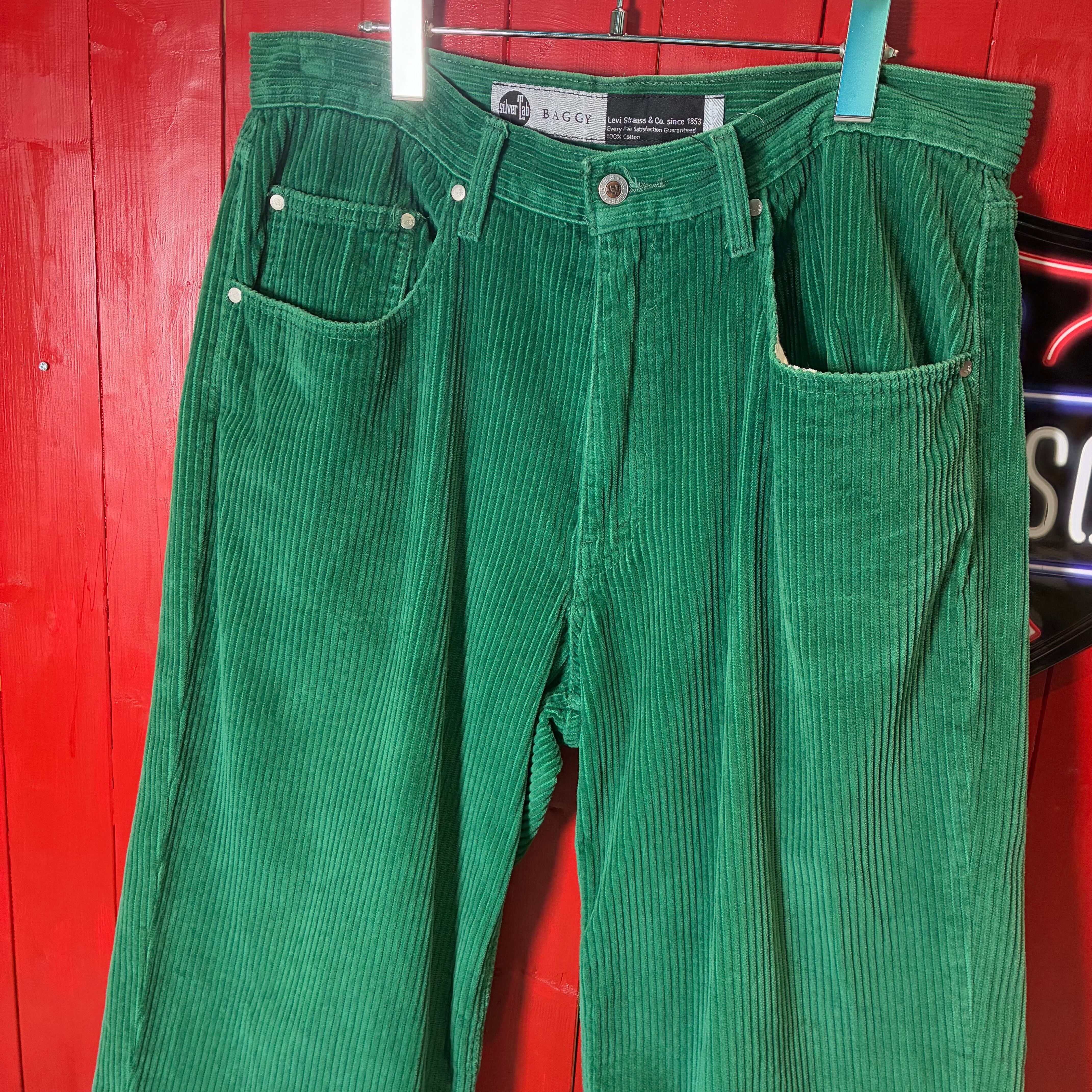 リーバイス シルバータブ コーデュロイ バギーパンツ グリーン