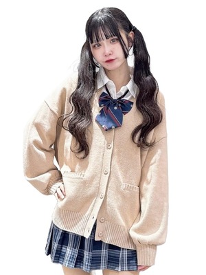 【数量限り】[ウィゴー] だぼ袖 ゆったり スクールカーディガン カーディガン レディース ニット トップス 学生 服 制服 アウター 無地 羽織 女子 通学 高校生 中学生 秋服 ギフト レディース
