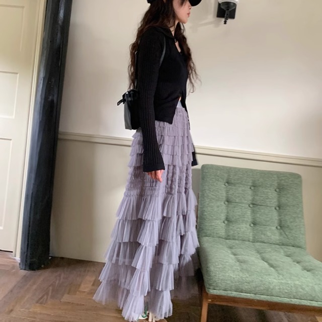 襟付きスリムニット