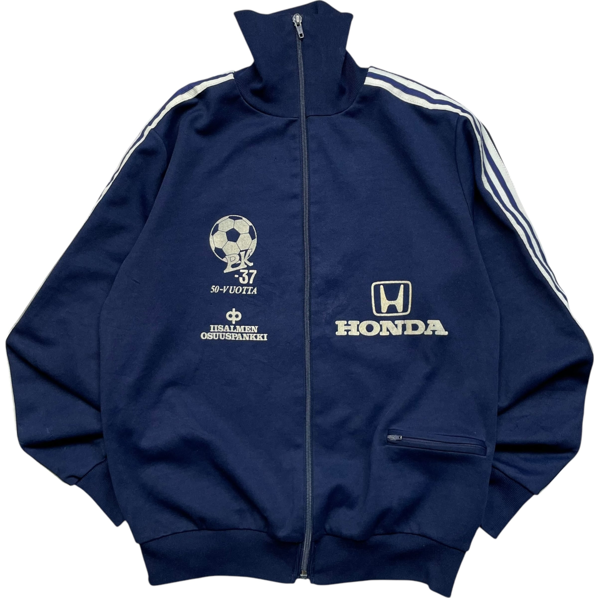 《L》 adidas アディダス トラックジャケット プリント ホンダ ネイビー 80年代 vintage no.5857