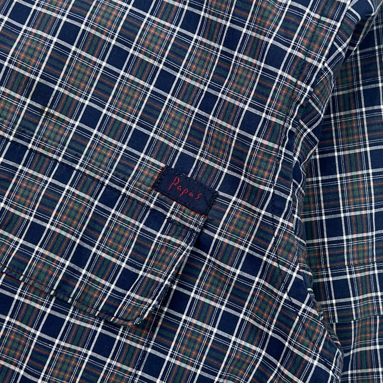 Papas パパス チェック 長袖シャツ M/マルチ メンズ