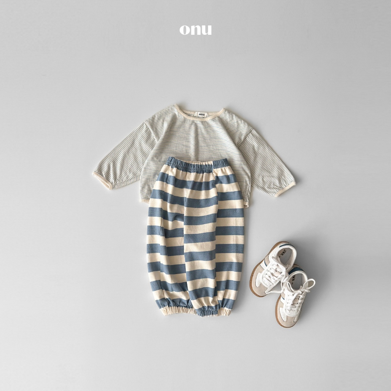 ONU 26/SS Striped Color-Block Rib-Trim T-Shirt