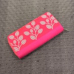 財布　シルク財布　ピンク　軽い財布　限定財布　TSUBOMI WALLET カンボジアシルク　シルク ピンク