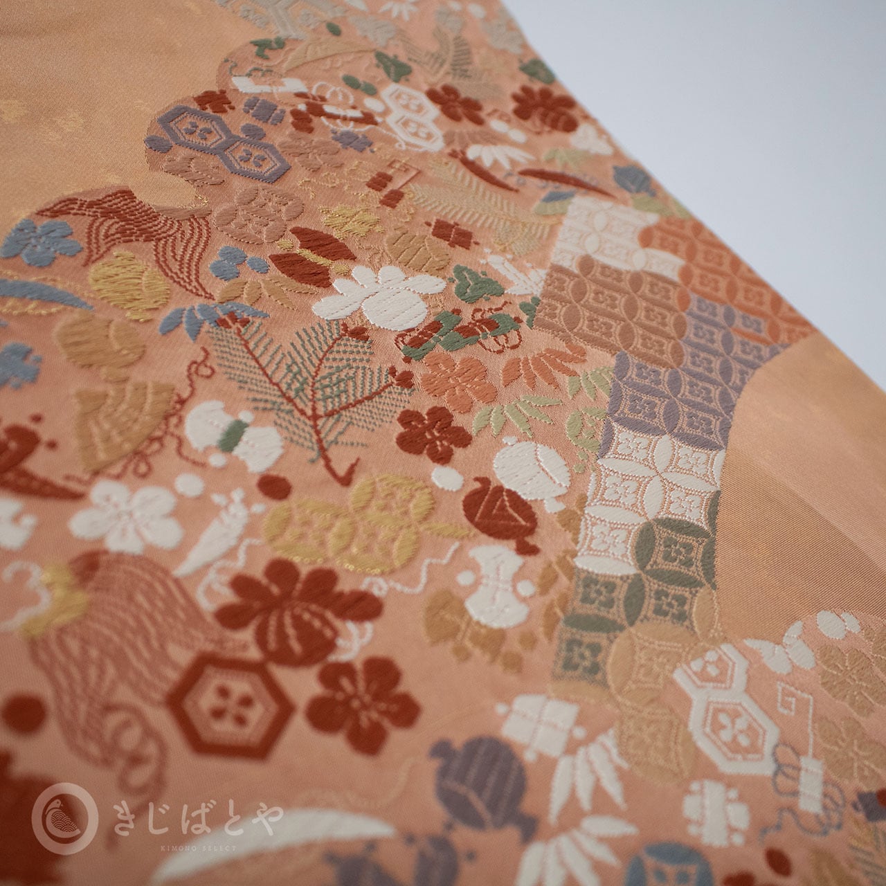 正絹 纁（そひ）色に宝尽くしの袋帯 | きじばとや