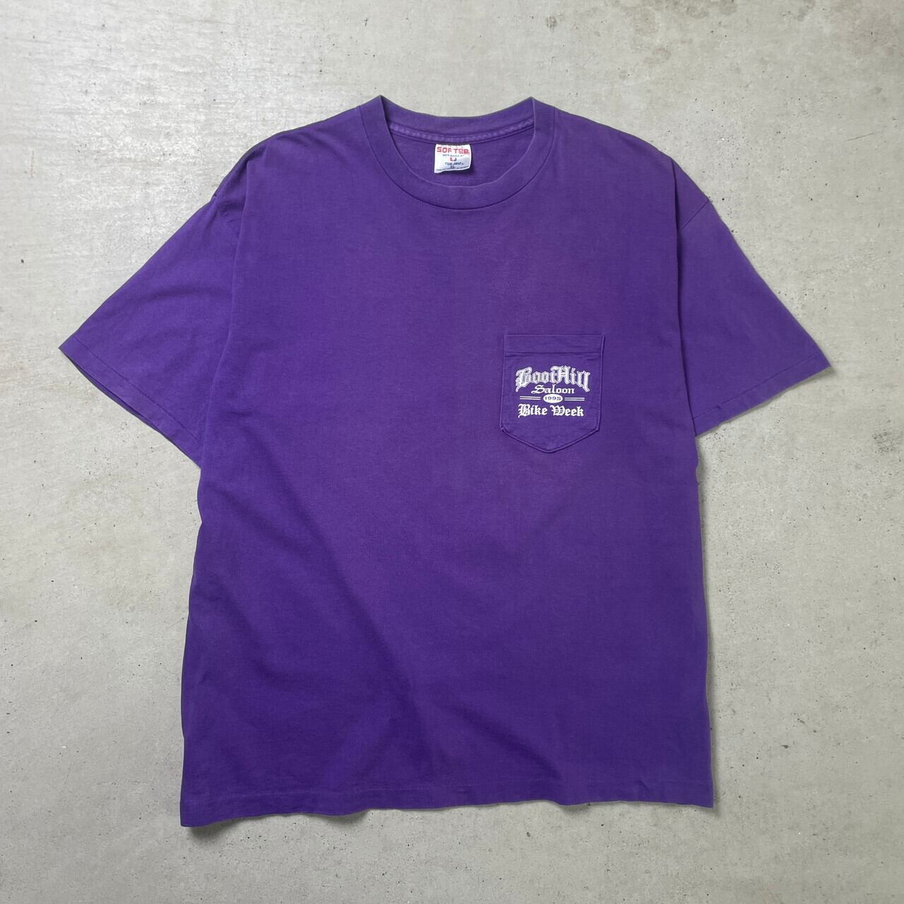 90年代 USA製 BOOT HILL SALOON バー バイク プリントTシャツ ポケT