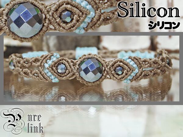 テラヘルツ!?99%高純度『シリコン』マクラメブレスレット《天然石/ハンドメイド》