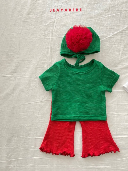JEAYA［取寄］kids carnation setup (tee+pants+bonnet) 26summer