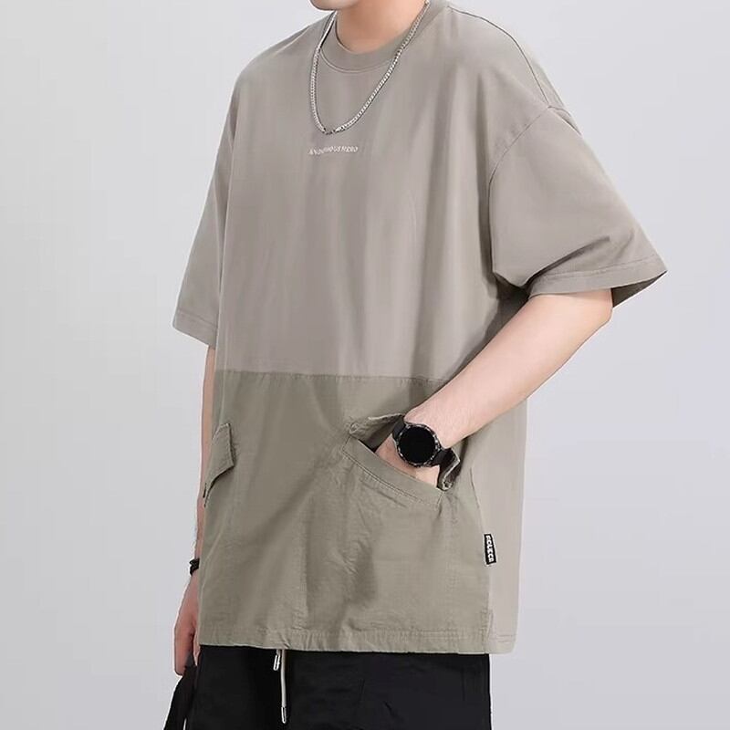 Pocketed Half Sleeve Oversized T-Shirt ◇H1123