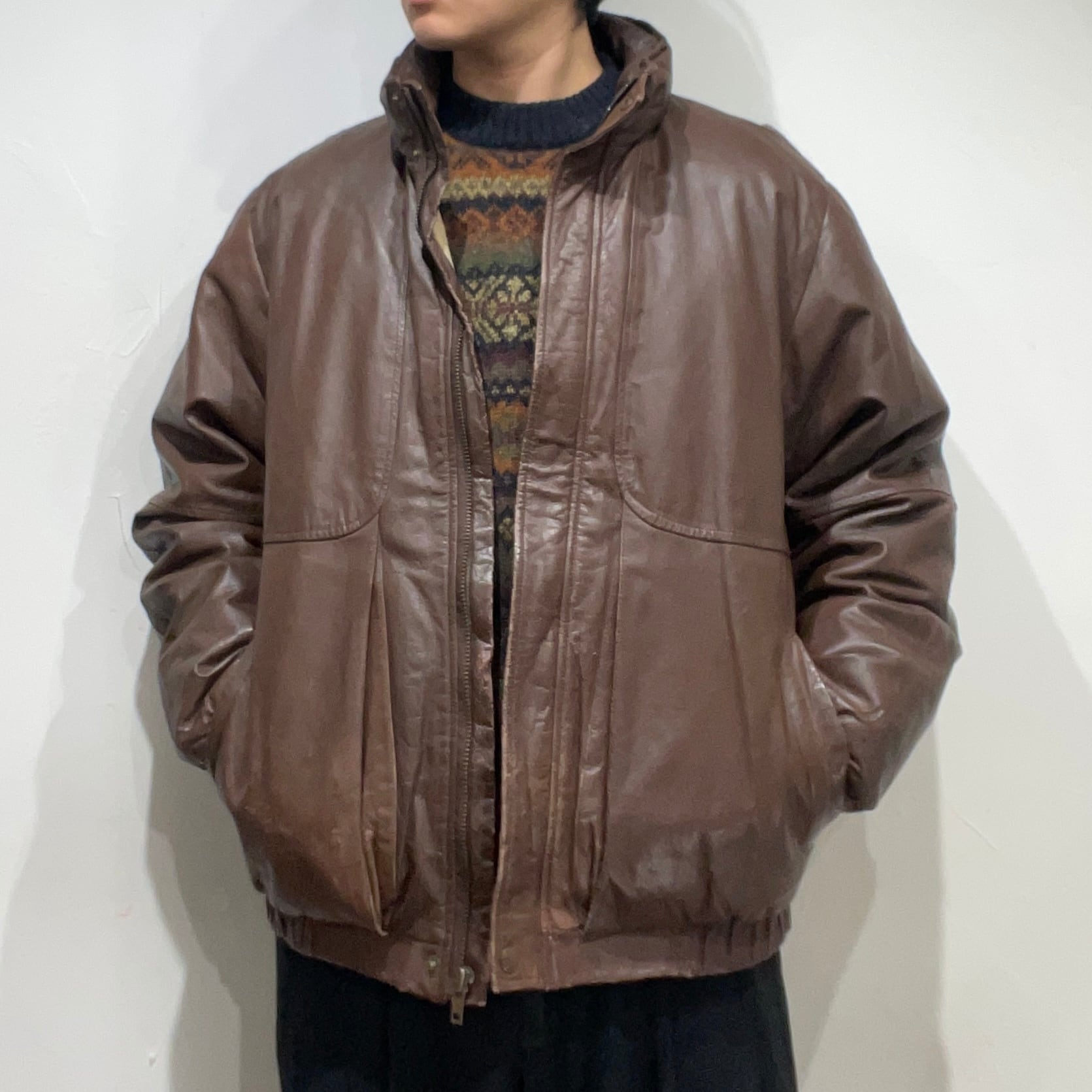 Eddie Bauer Leather down jacket レザーダウン