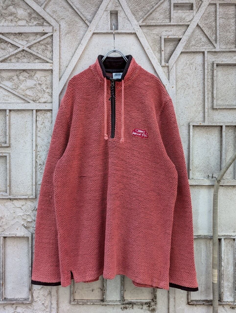 "WEIRD FISH" halfzip knit