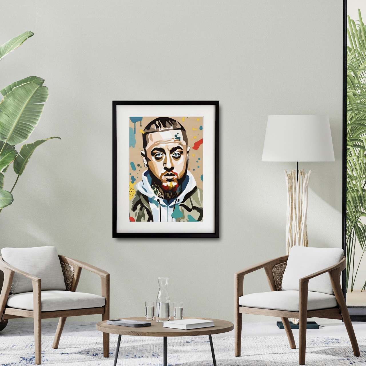 Mac Miller Ⅱ｜伝説的ラッパーを描いたストリートアートポスター｜鮮やかな色彩とメッセージ性が空間を彩るモダンインテリアA2ポスター